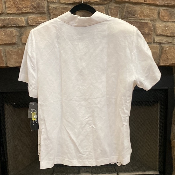 NWT K Woman Petite Collection white top with padded shoulders. Size 18WP - Picture 6 of 9